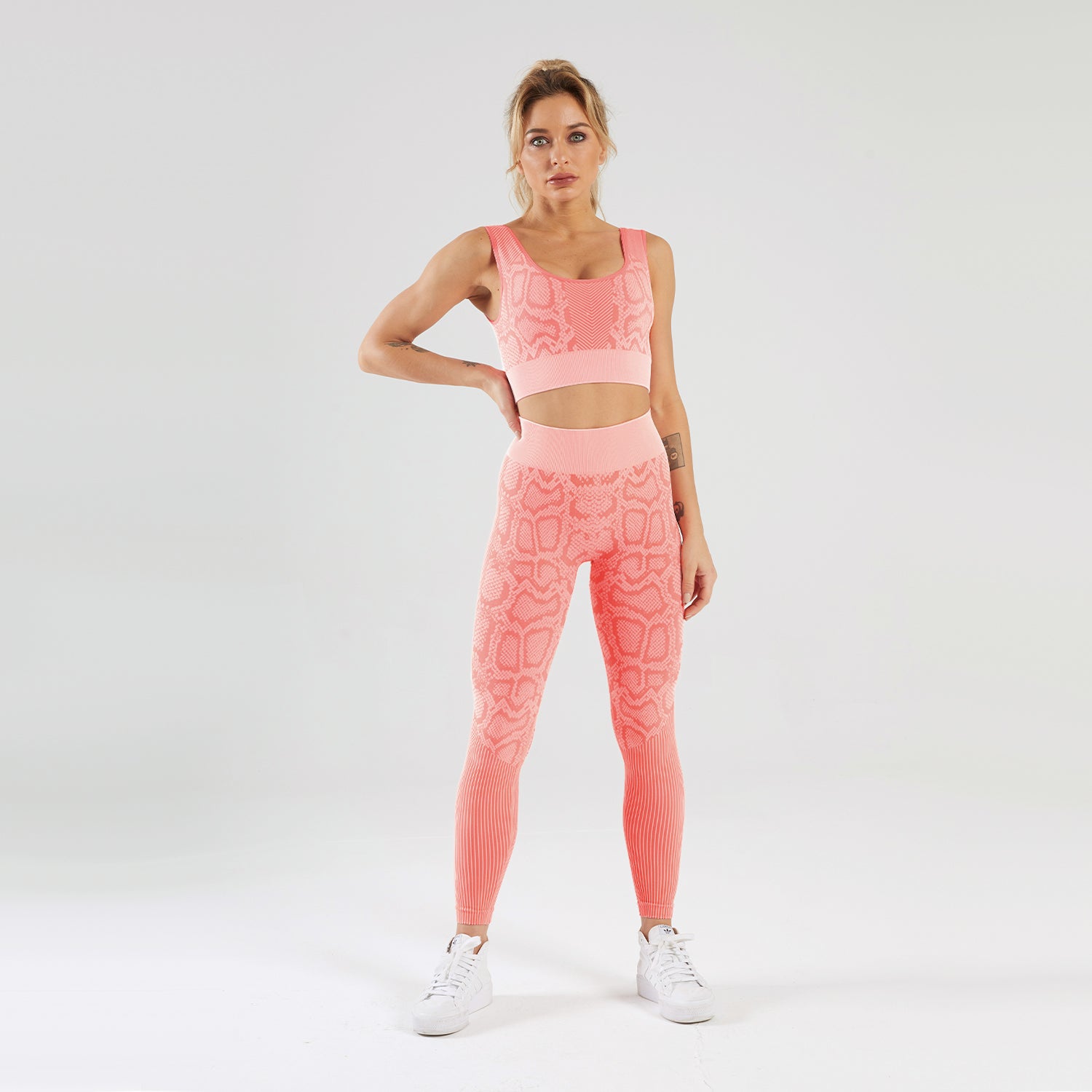 Workout Sets Seamless Sports Bra & Leggings Snake Print