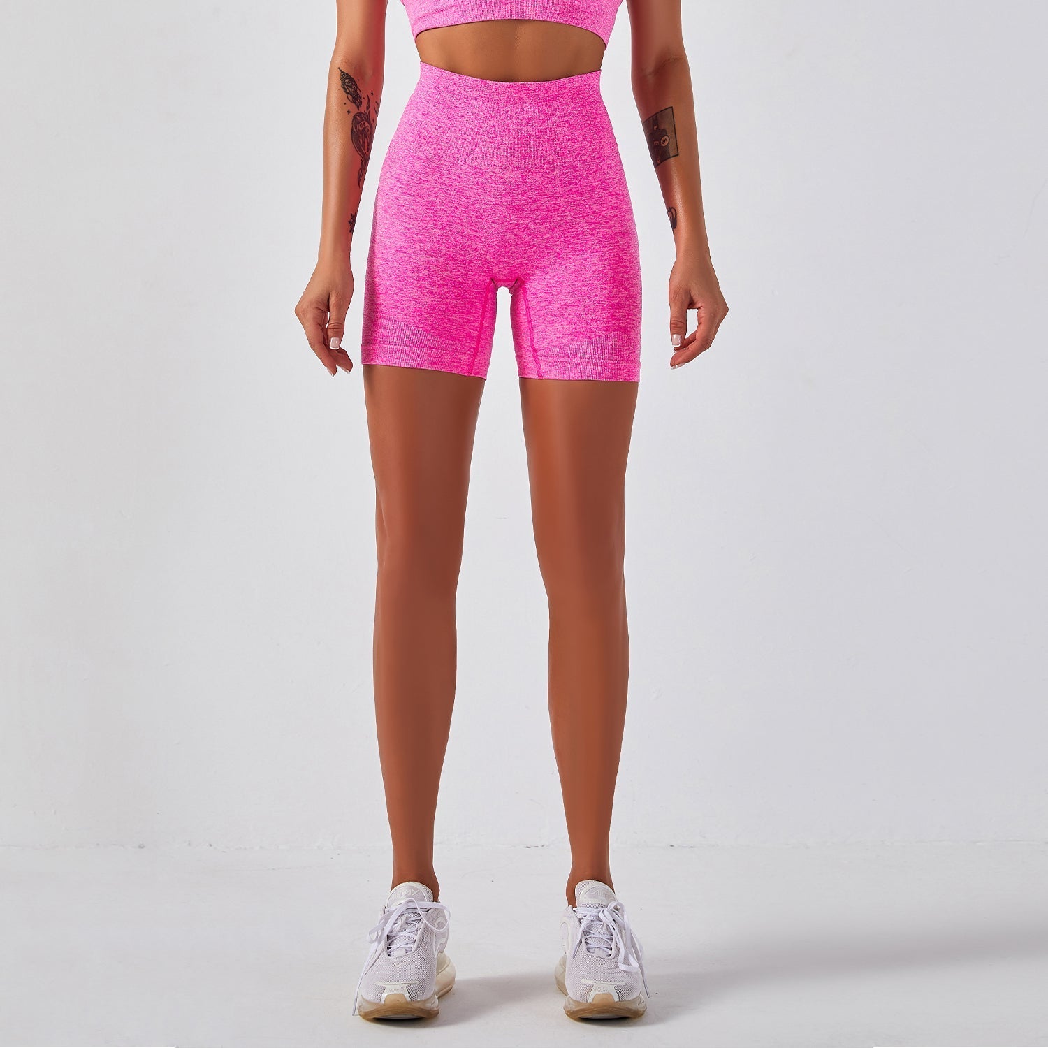 Workout Sets Seamless Short Sleeve Top & Shorts