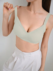Solid Simple Bra LightGreen