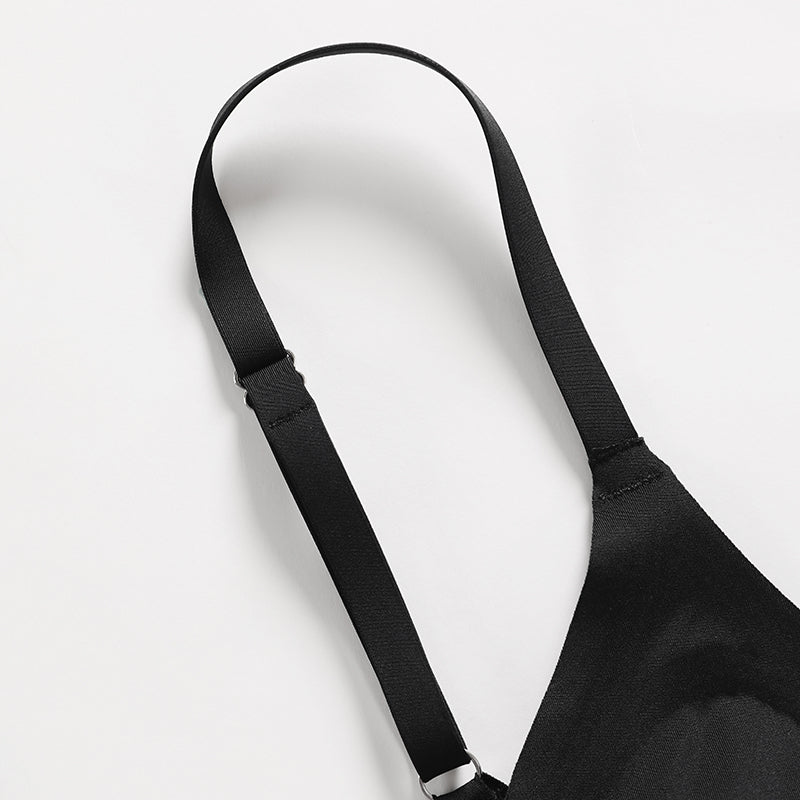 Wireless No Show Backless Bra Black