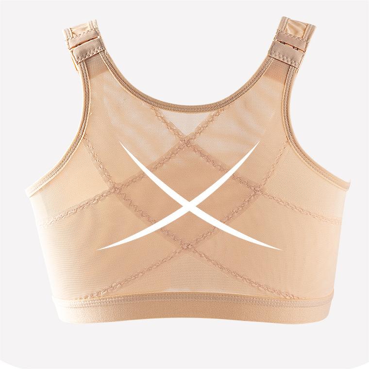 Plus Size Front Closure Adjustable Sports Wireless Bra for Post-Operation Support