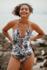Revneu  Tie Dye Glamorous Lacing One Piece Swimwear