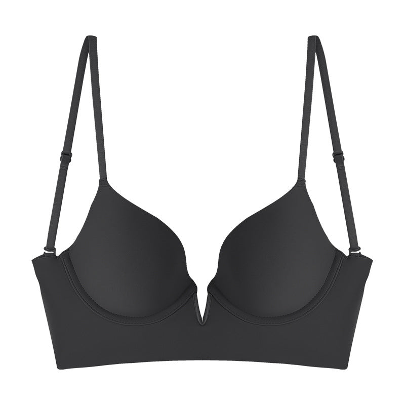 Solid Crisscross Underwire Push-up Bra
