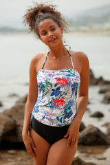 Revneu  Floral Print Drawstring Sweet BeachTankini