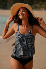Revneu  Geometric Print Boho Scoop Neck Tankini