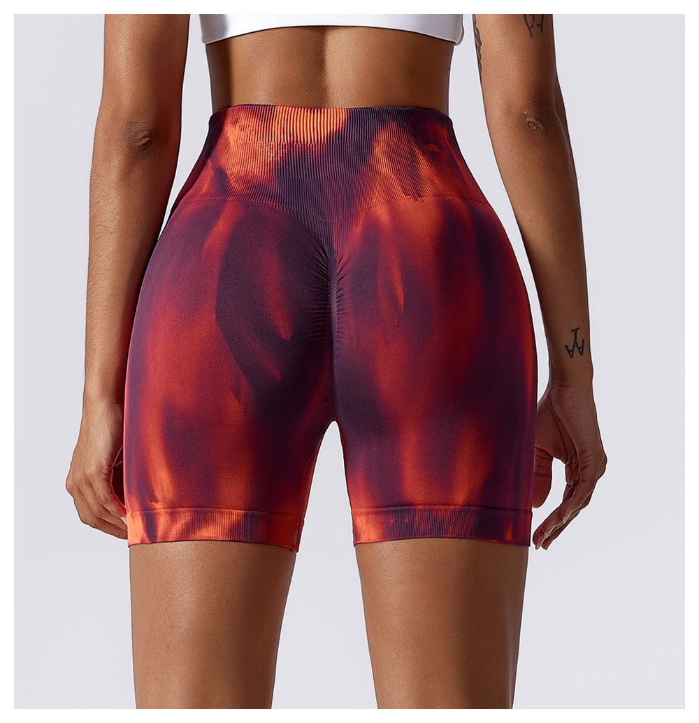 Seamless Tie Dye Yoga Shorts