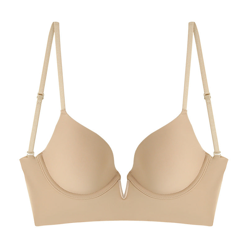 Solid Crisscross Underwire Push-up Bra