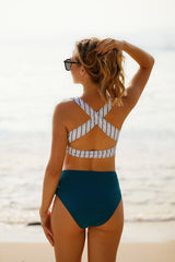 Striped High Waisted Knotted Classic Beach Bikini
