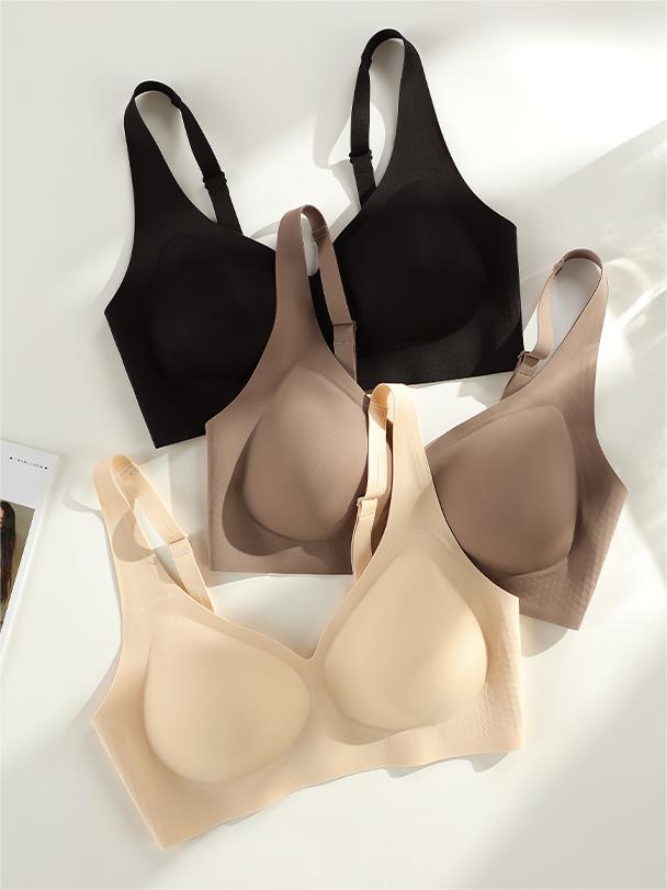 Wide Straps Wireless Bra Brown