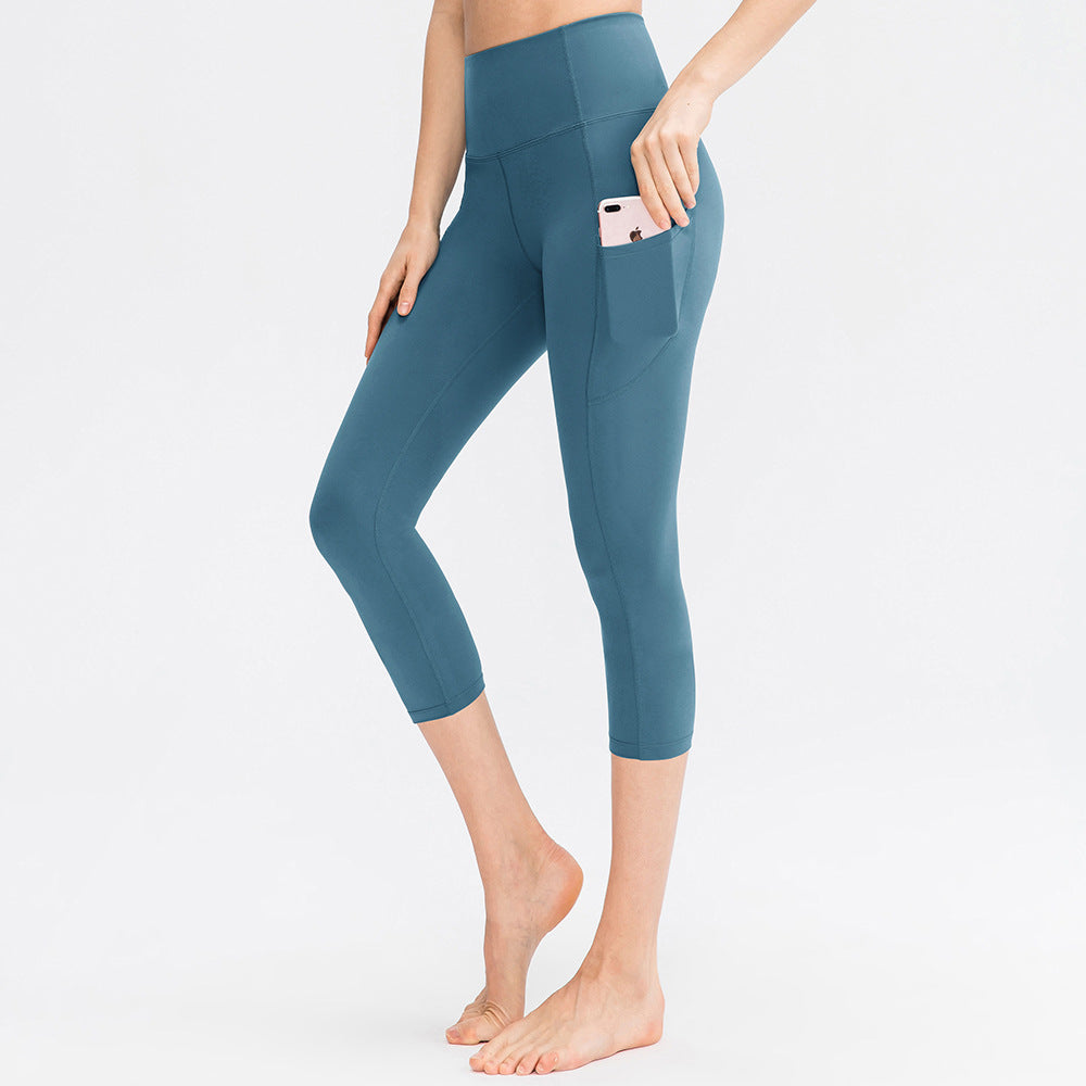 Cropped High Waist Pocket Sport Leggings