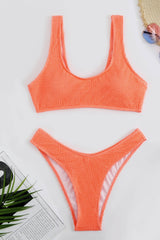 Coral High Leg Bikini Bottoms