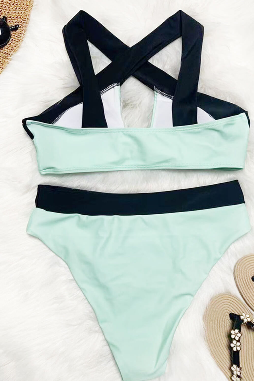 Mint High Waisted Bikini Bottoms