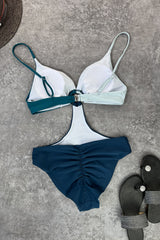 Colorblock Ring Cut Out Triangle Monokini