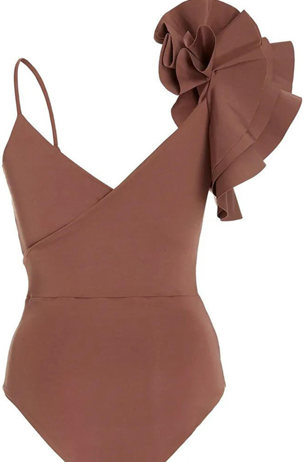 Redwood Ruffled V-Neck One-Piece Swimsuit